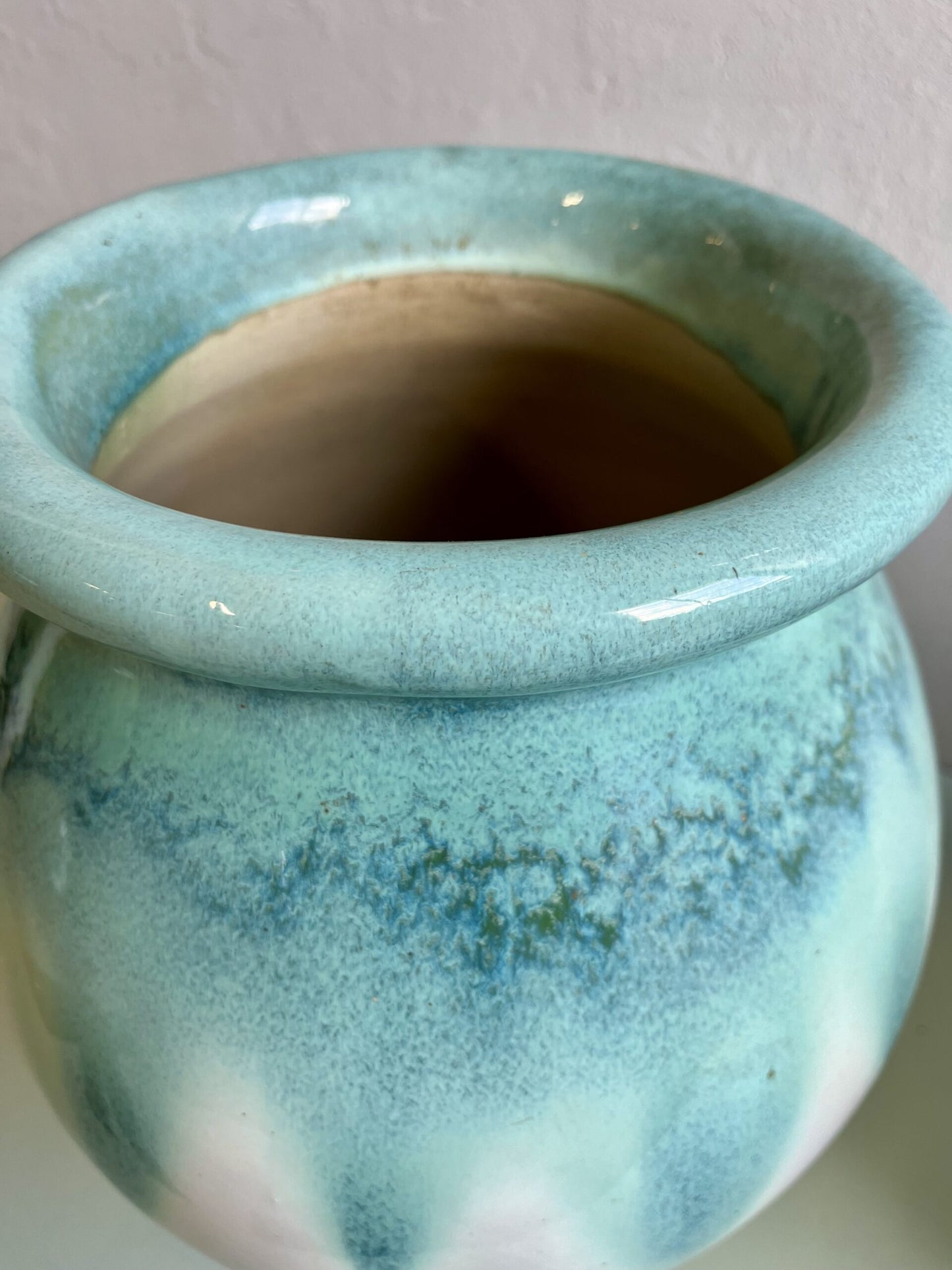 Grand pot en grès vernissé bleu