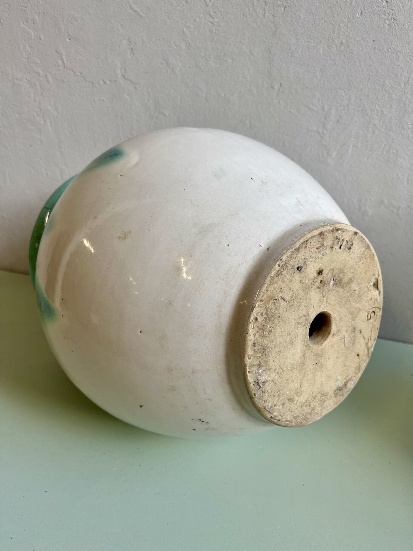 Grand pot en grès vernissé bleu