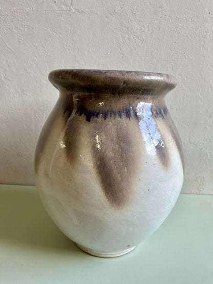 Cache pot émaillé gris