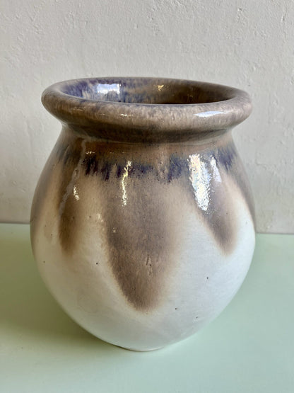 Cache pot émaillé gris