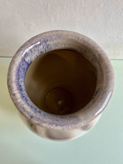 Cache pot émaillé gris