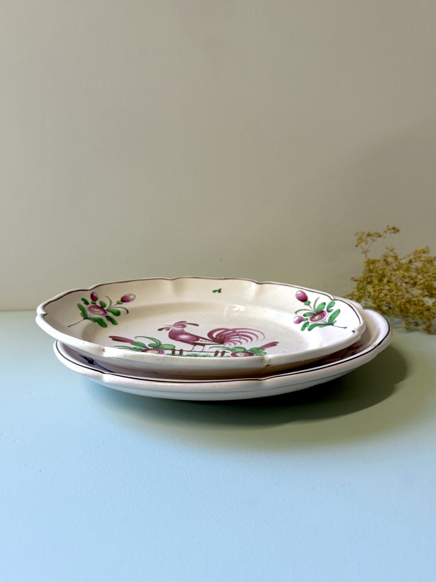 Assiettes creuses décor Strasbourg fait main - lot de 2