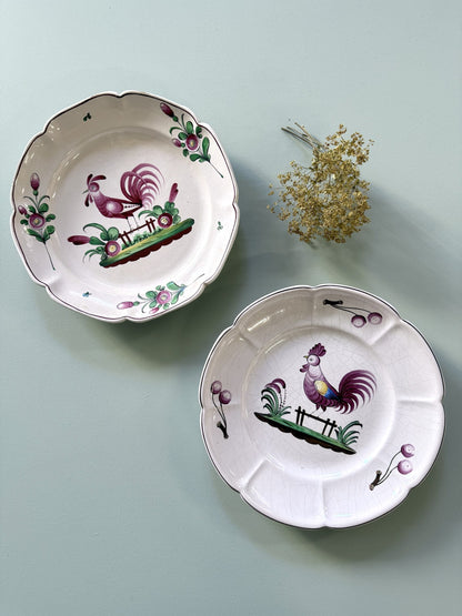 Assiettes creuses décor Strasbourg fait main - lot de 2