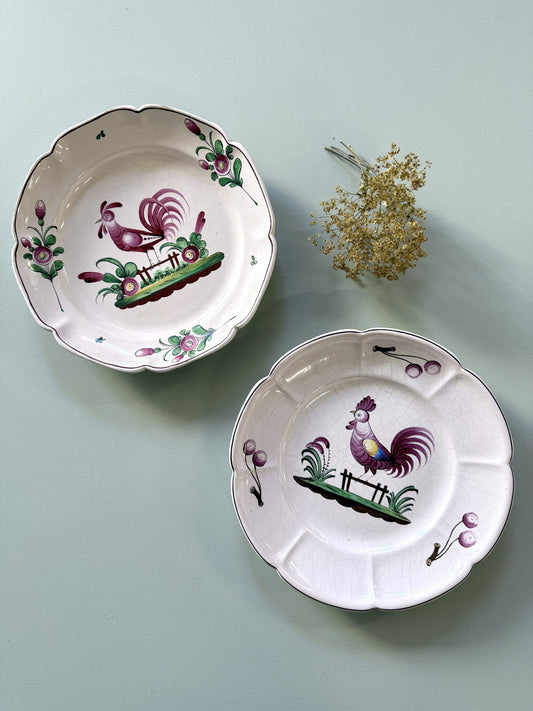 Assiettes creuses décor Strasbourg fait main - lot de 2