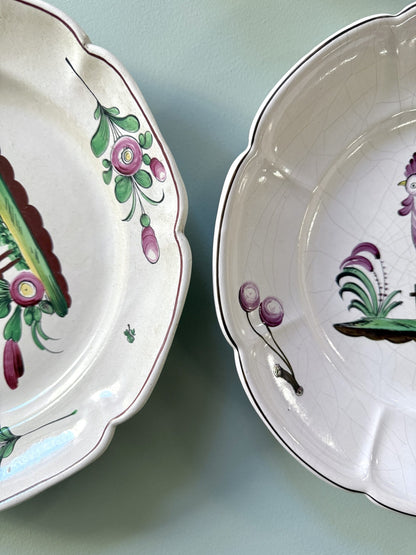 Assiettes creuses décor Strasbourg fait main - lot de 2