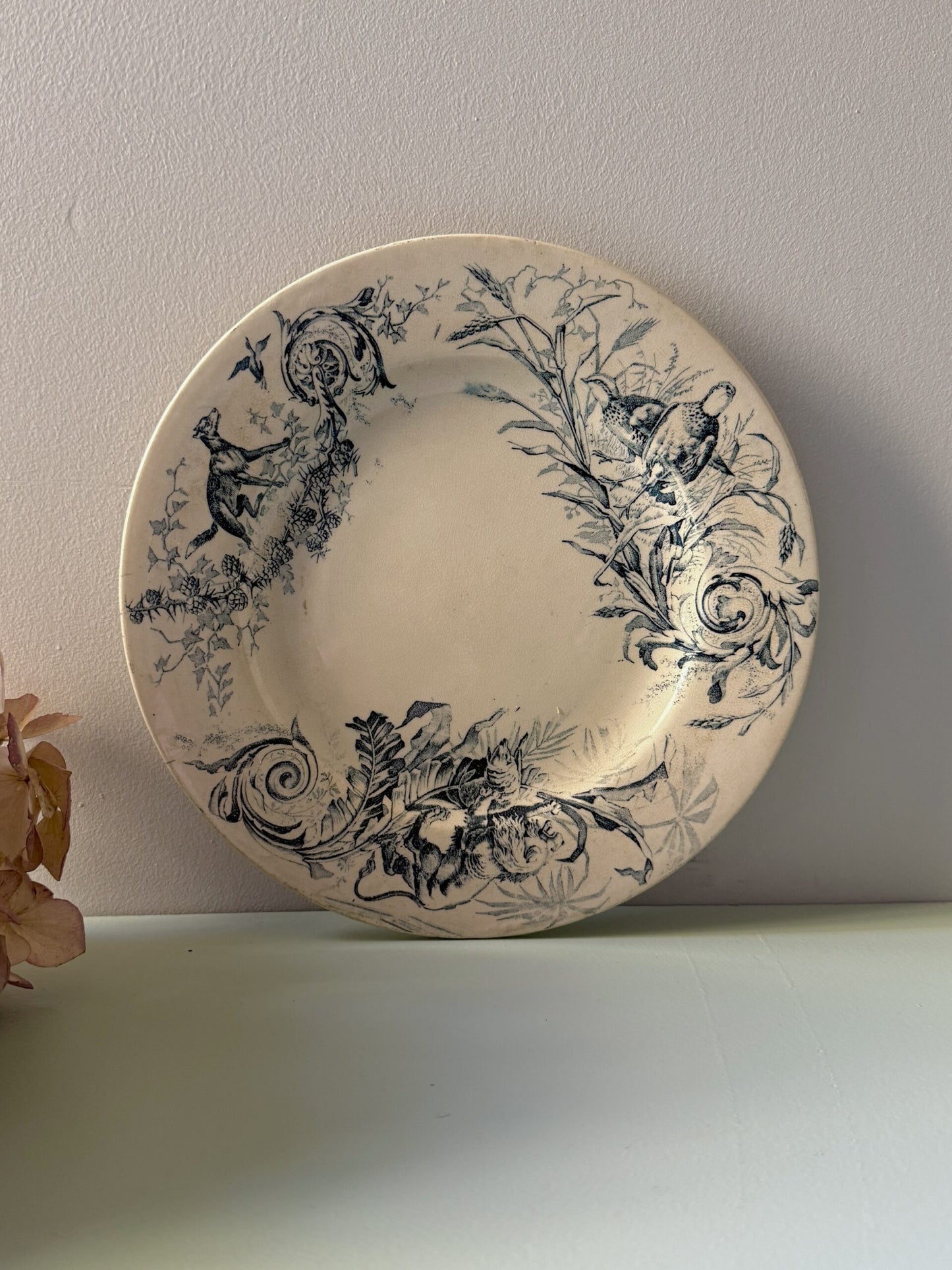 Assiette à dessert bleue terre de fer