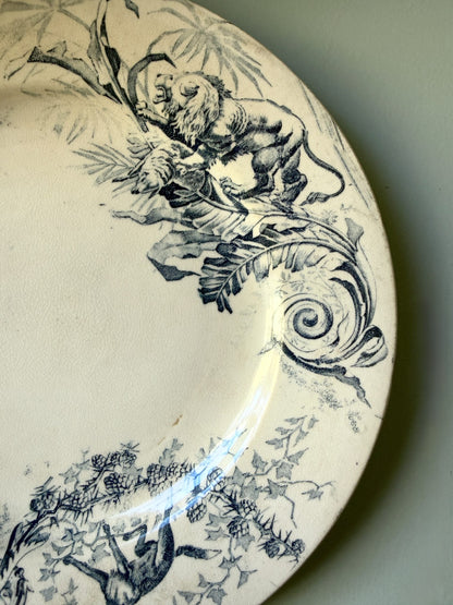 Assiette à dessert bleue terre de fer