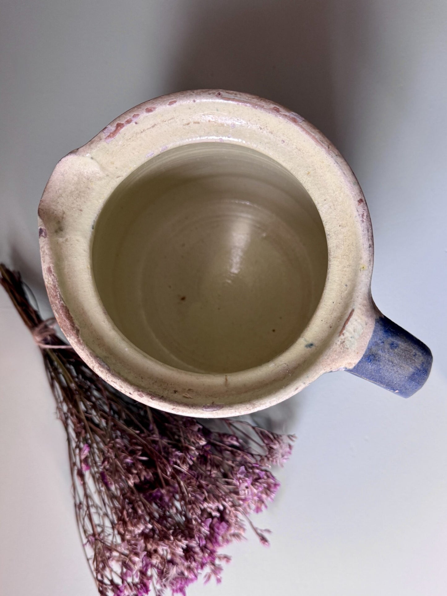 Pichet alsacien en terre cuite émaillée