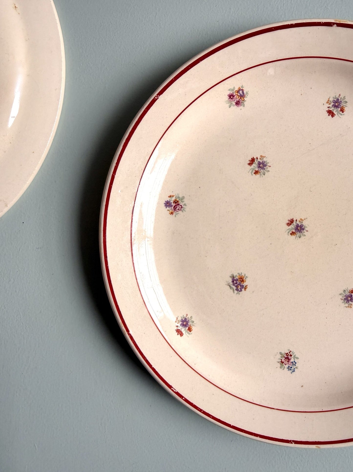 Assiettes plates en faïence - lot de 3