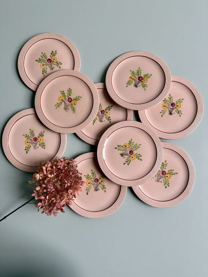 Assiettes à dessert Corbeille Longwy - lot de 9