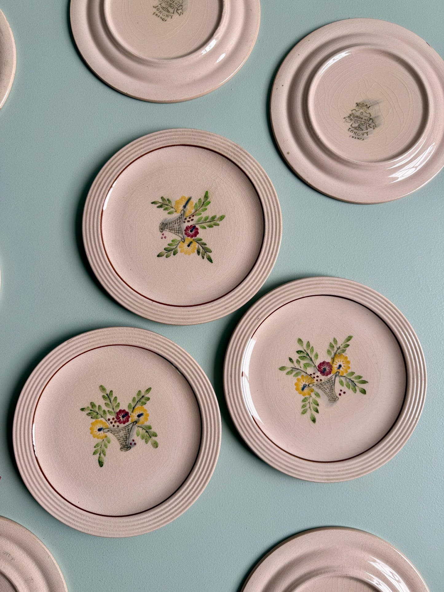 Assiettes à dessert Corbeille Longwy - lot de 9