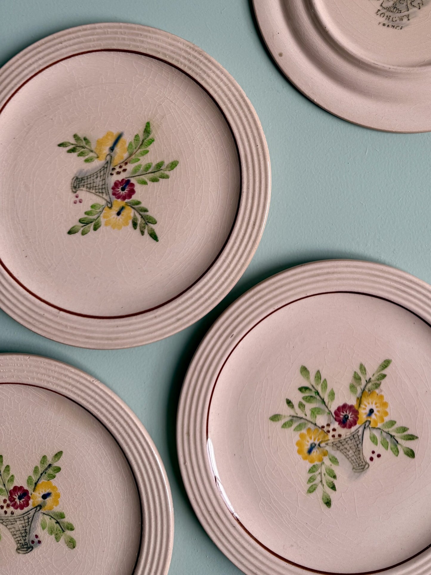 Assiettes à dessert Corbeille Longwy - lot de 9