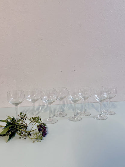 Verres à pied gravés - lot de 8