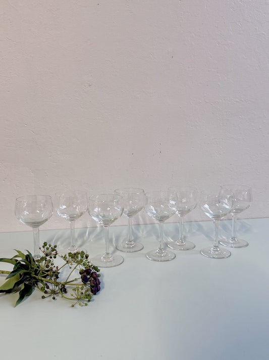 Verres à pied gravés - lot de 8