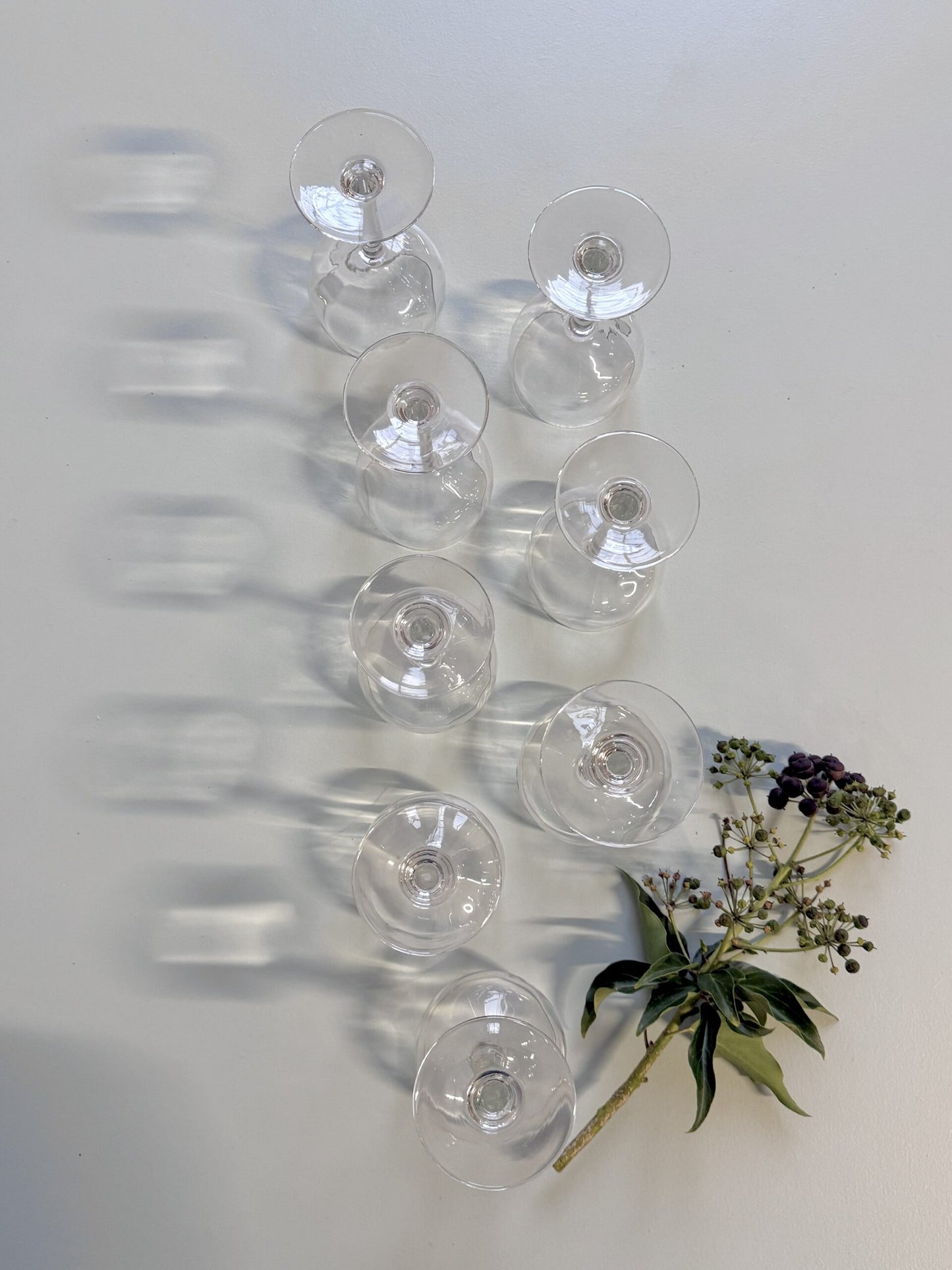 Verres à pied gravés - lot de 8