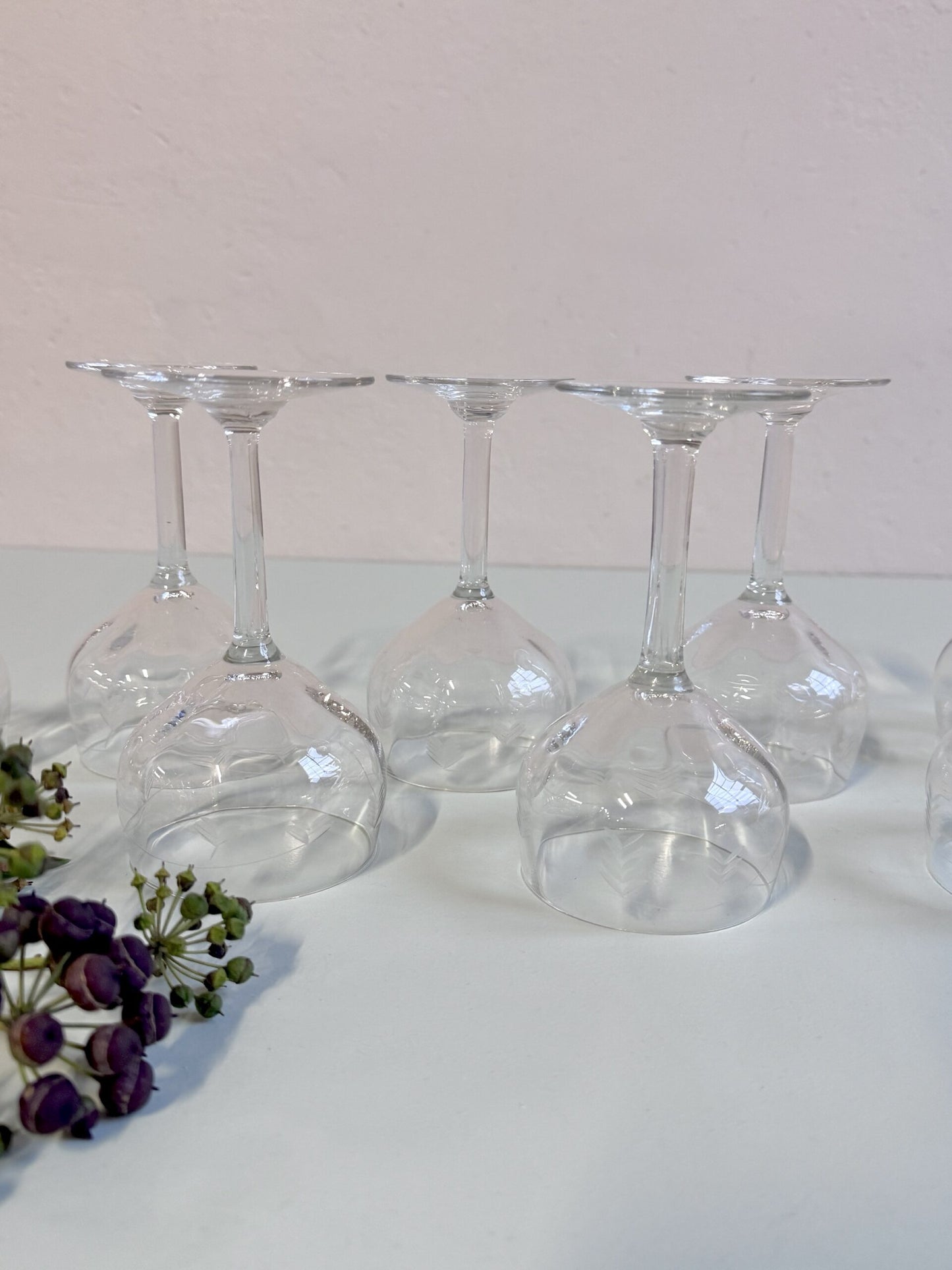 Verres à pied gravés - lot de 8