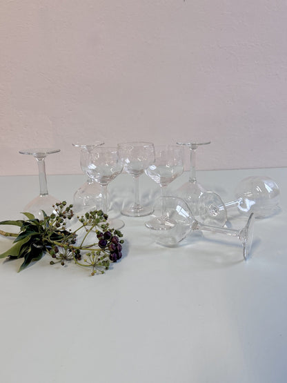 Verres à pied gravés - lot de 8