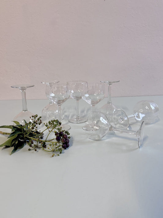 Verres à pied gravés - lot de 8