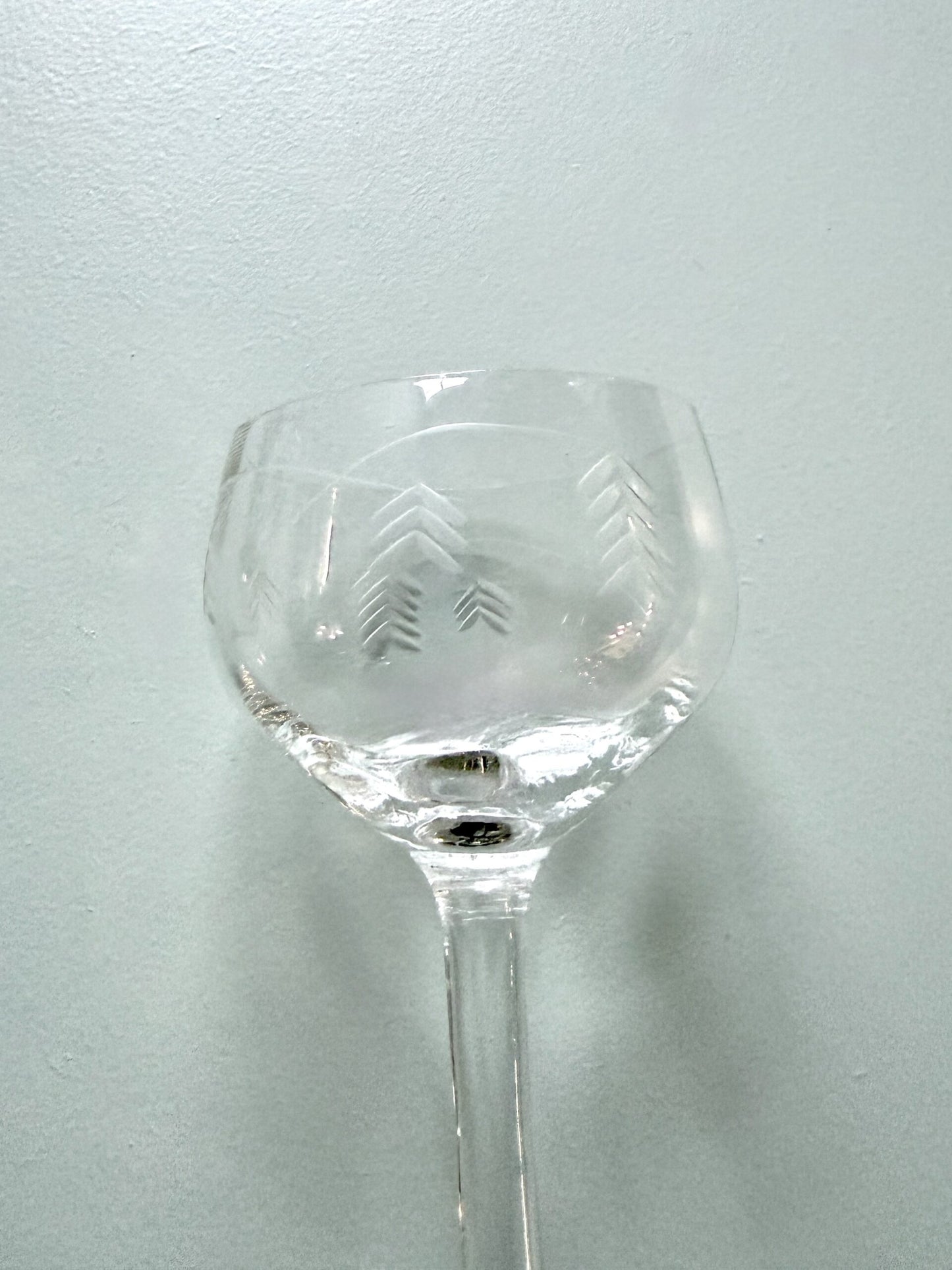 Verres à pied gravés - lot de 8