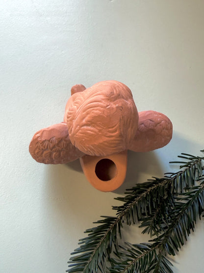 Bougeoir ange en terre cuite