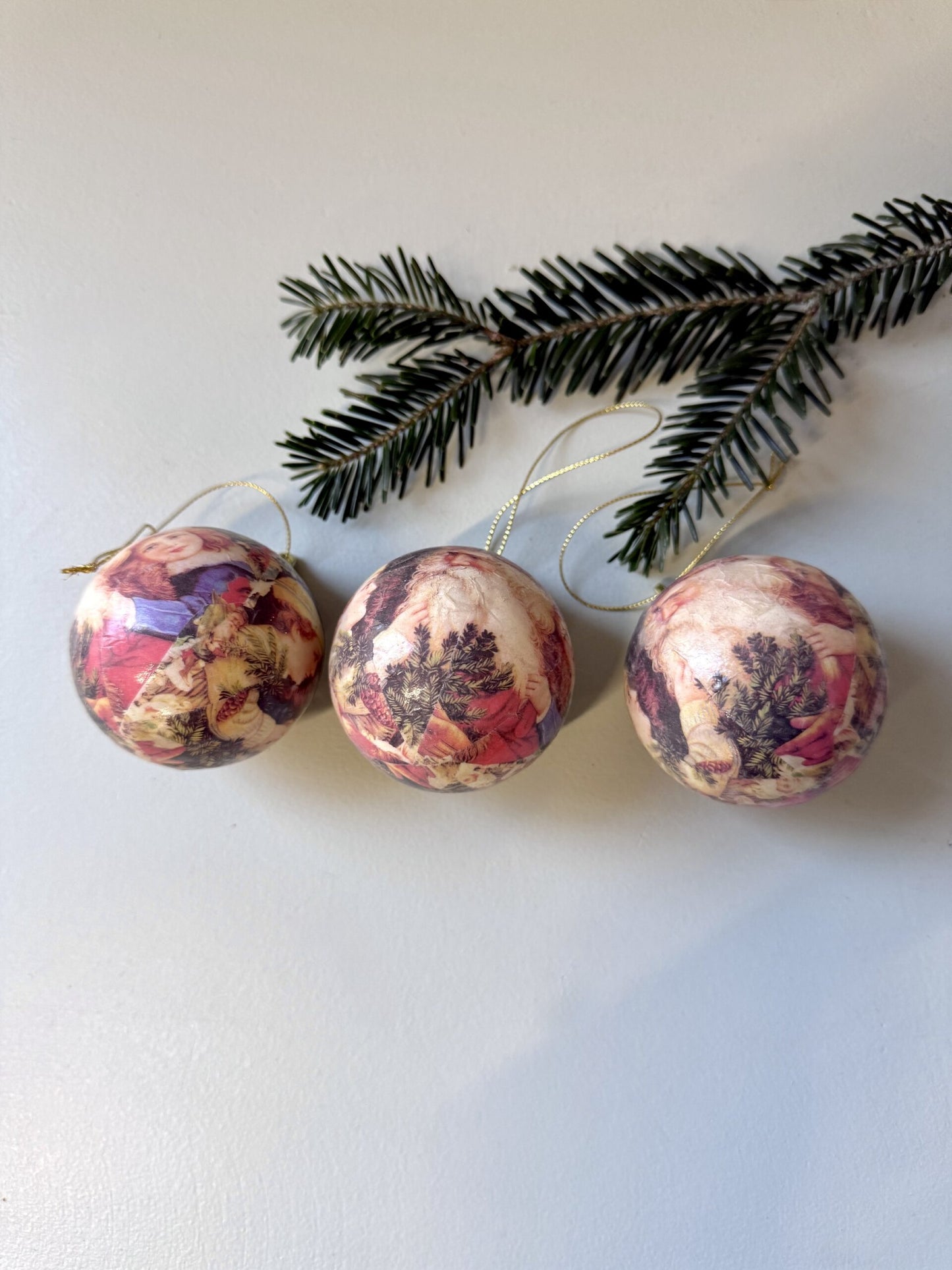 Boules de Noël avec père noël - lot de 3