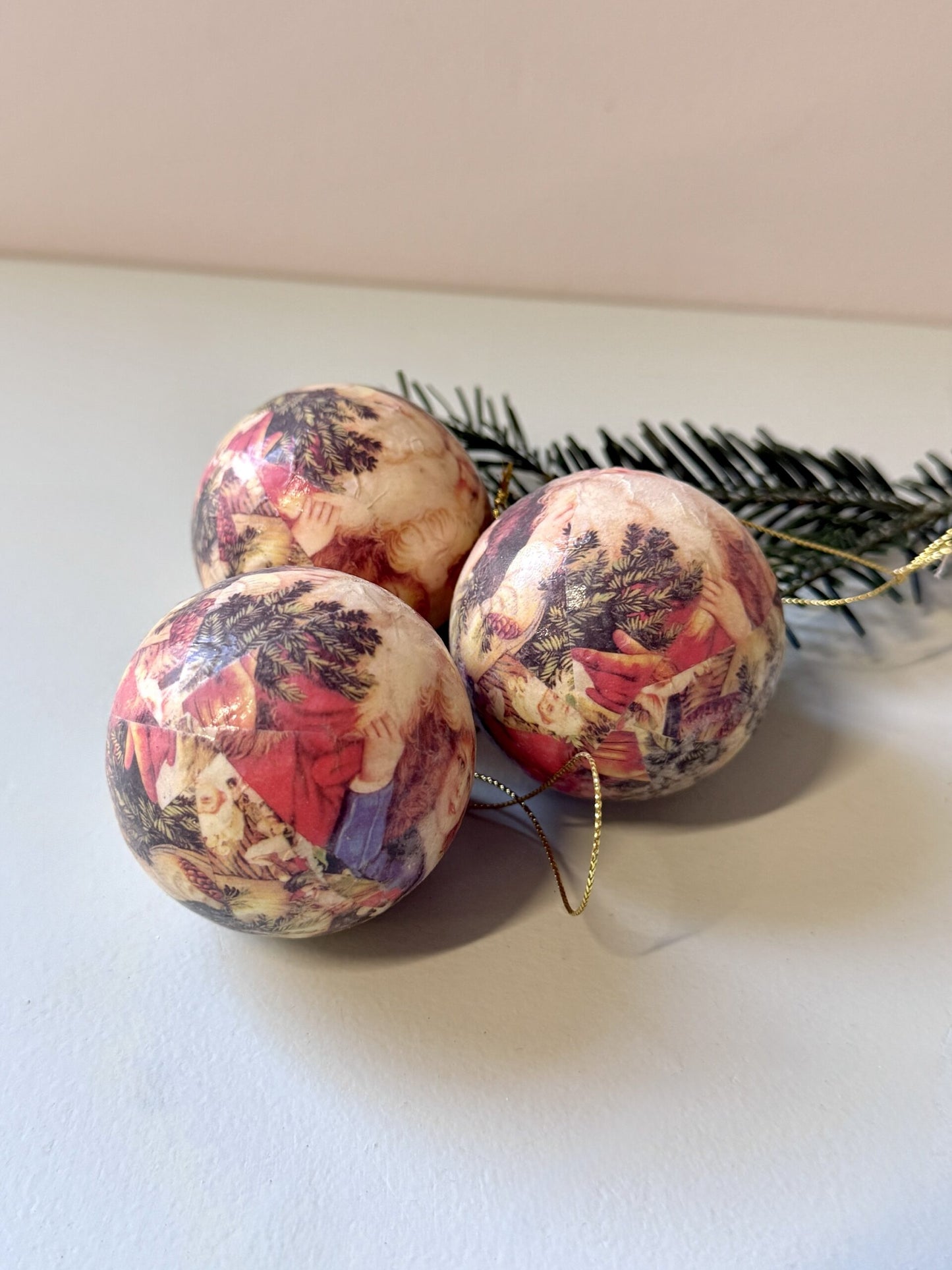 Boules de Noël avec père noël - lot de 3