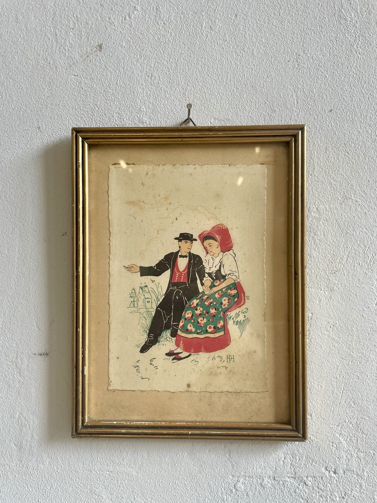 Duo d’Illustrations alsaciennes anciennes sous cadre