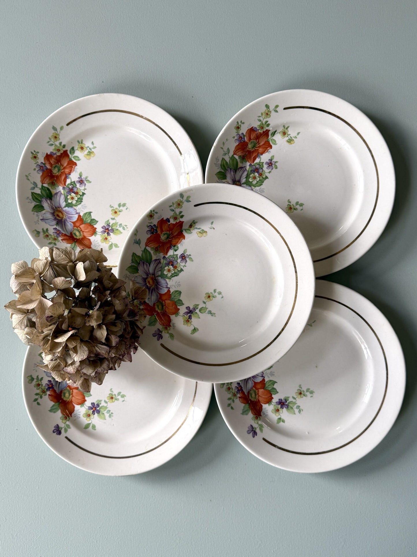 Assiettes modèle Betty de Lunéville en demi-porcelaine - lot de 5