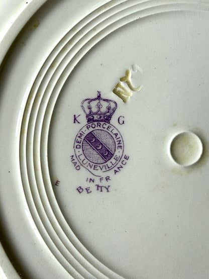 Assiettes modèle Betty de Lunéville en demi-porcelaine - lot de 5