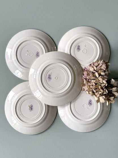 Assiettes modèle Betty de Lunéville en demi-porcelaine - lot de 5