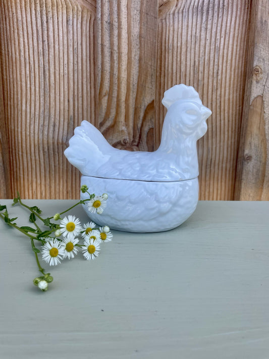 Bonbonnière poule en céramique