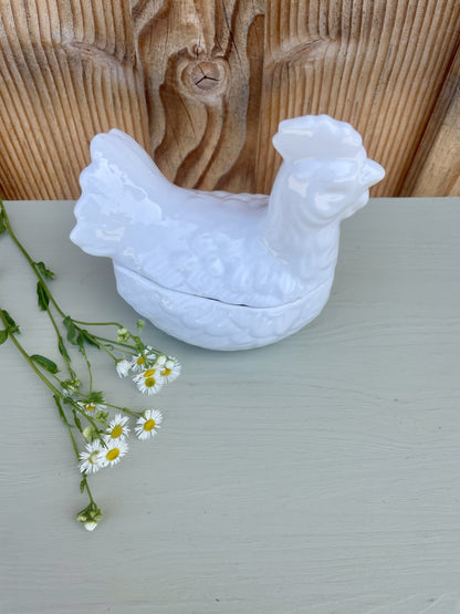 Bonbonnière poule en céramique