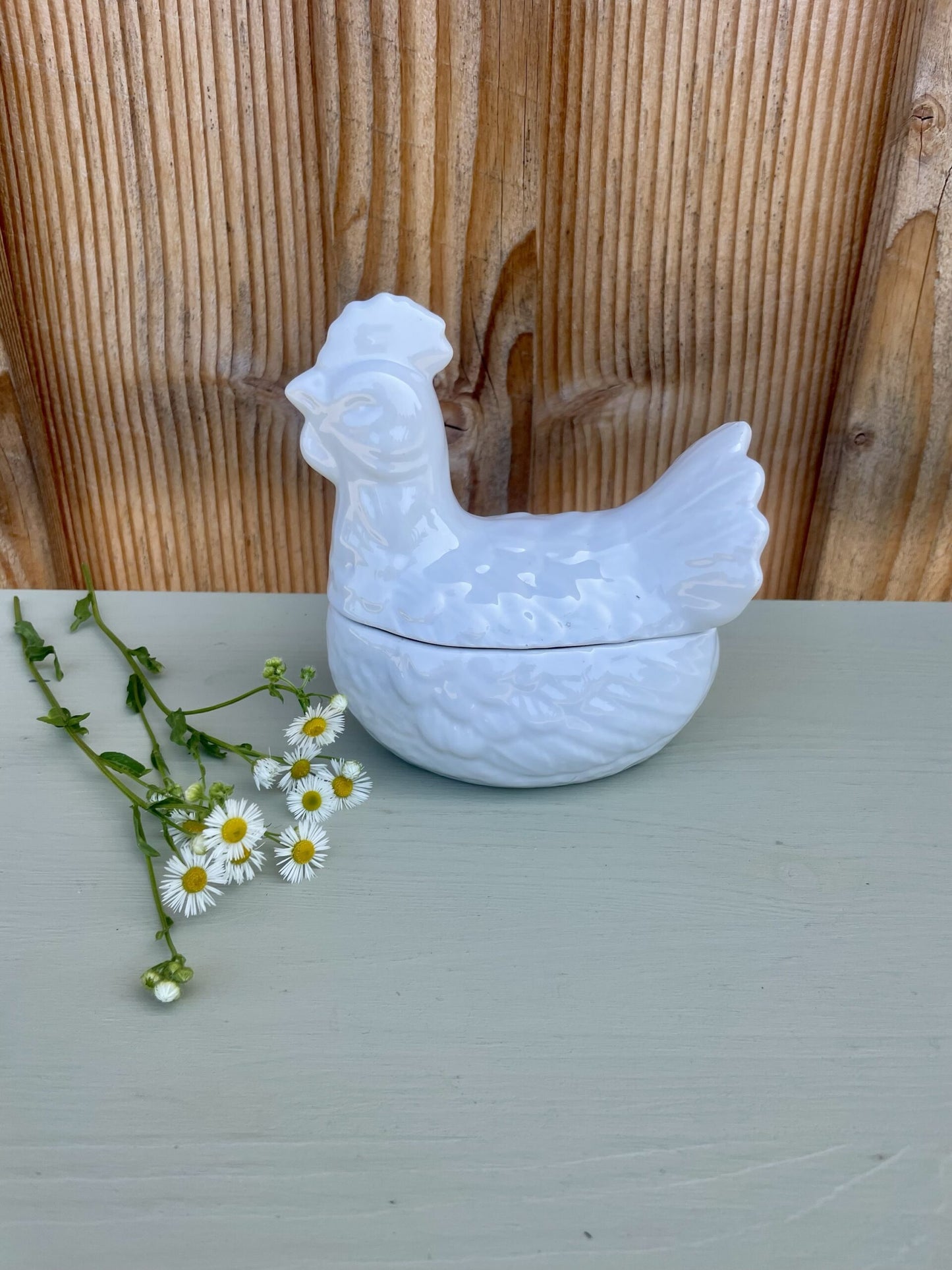 Bonbonnière poule en céramique