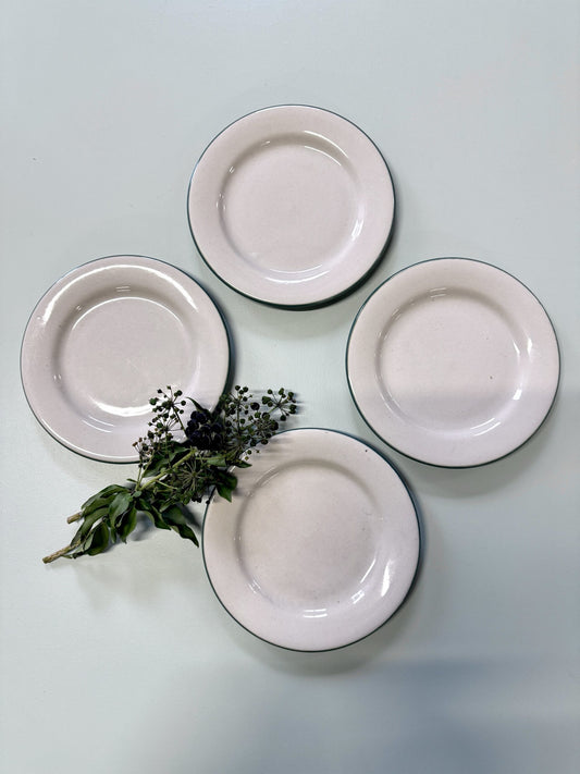 Assiettes à dessert beige Digoin Sarreguemines - lot de 4