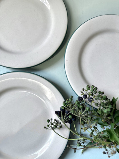 Assiettes à dessert beige Digoin Sarreguemines - lot de 4
