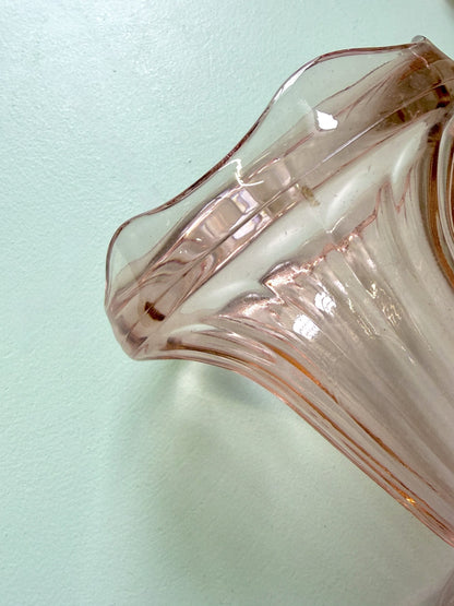 Coupes à glace vintage en verre moulé rose – lot de 4