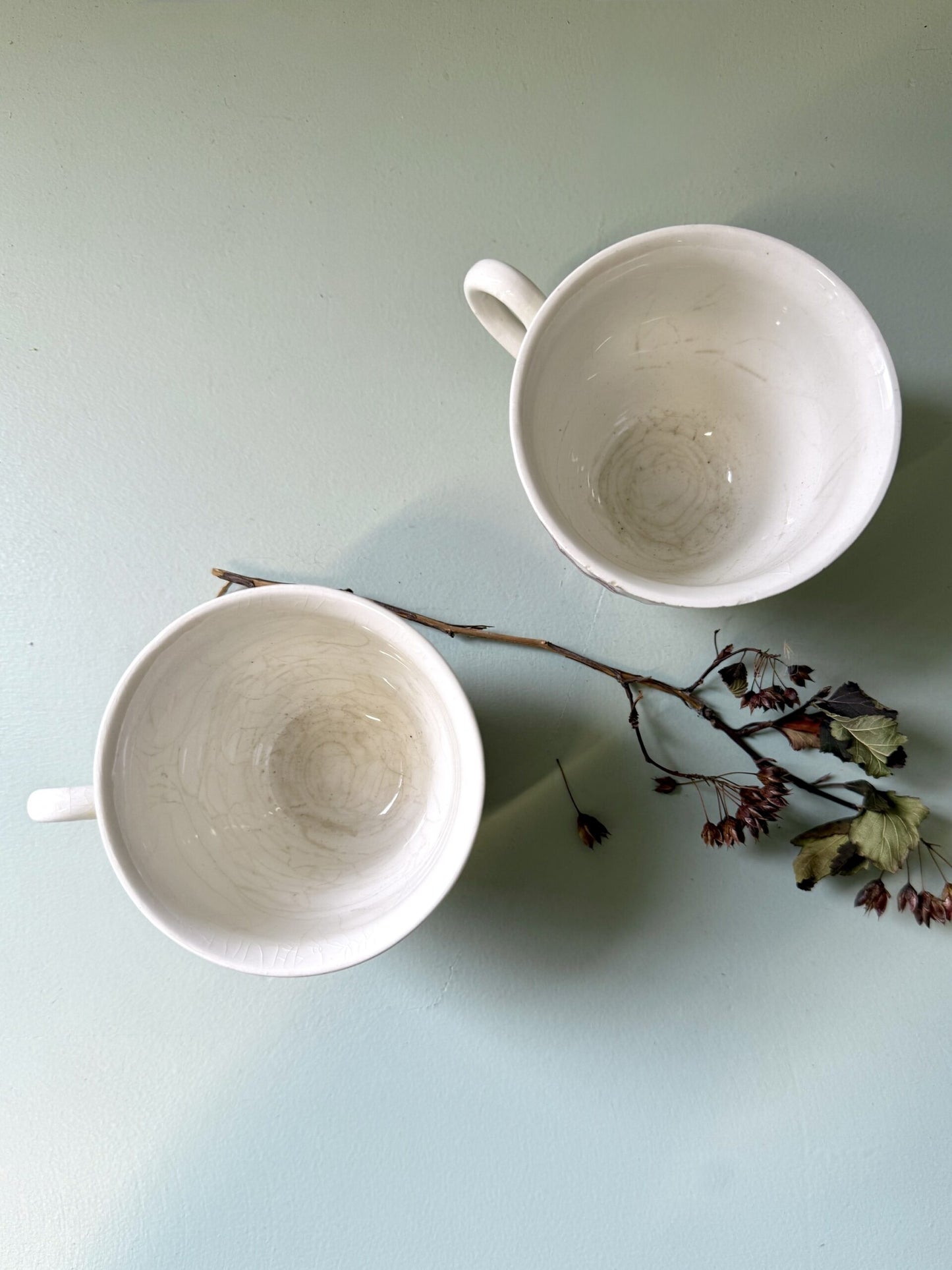 Tasses en faïence anglaises - lot de 2