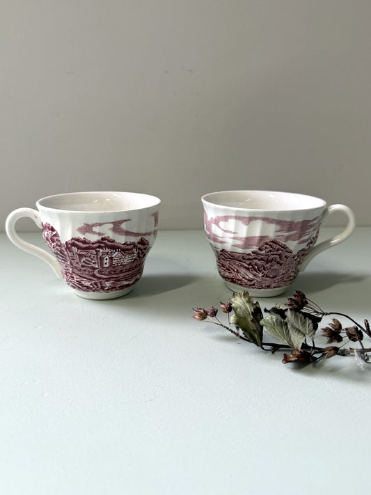 Tasses en faïence anglaises - lot de 2