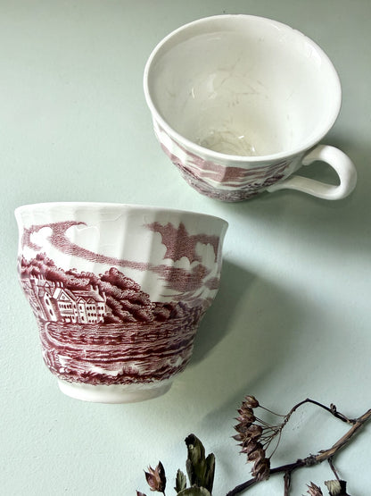 Tasses en faïence anglaises - lot de 2