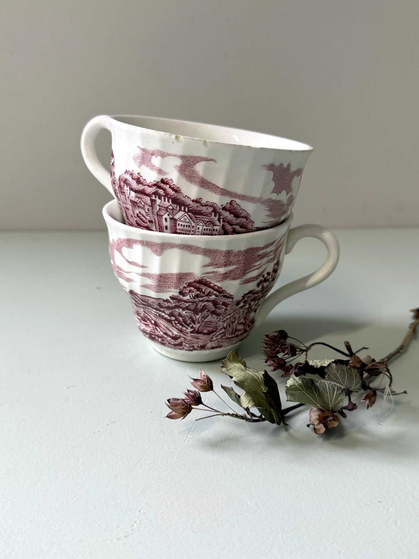 Tasses en faïence anglaises - lot de 2