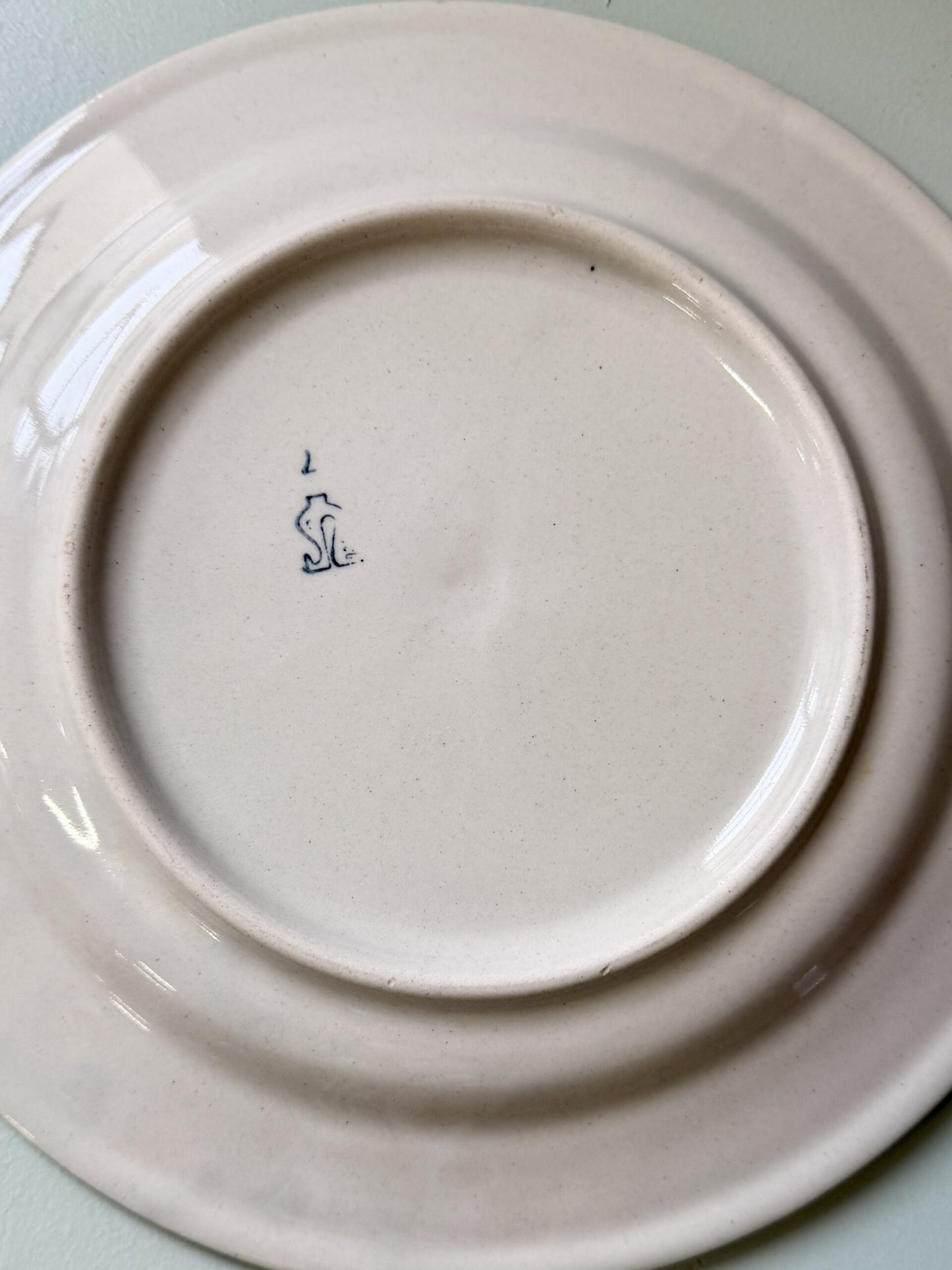 Assiettes plates beige Digoin Sarreguemines- lot de 3