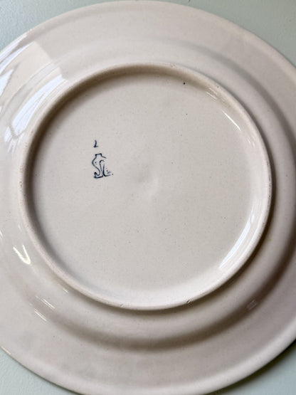 Assiettes plates beige Digoin Sarreguemines- lot de 3