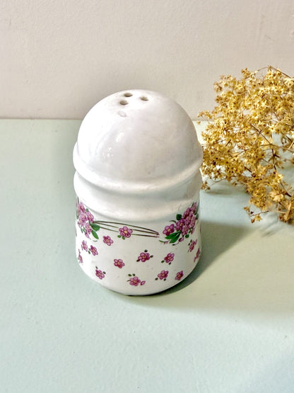 Salière florale en faïence