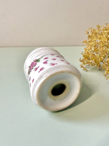 Salière florale en faïence