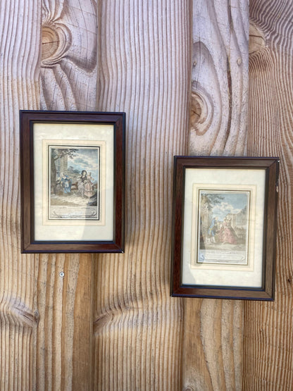 Duo de gravures – La Promenade du matin et La Promenade du soir