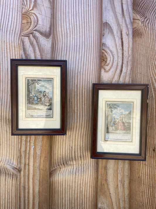 Duo de gravures – La Promenade du matin et La Promenade du soir