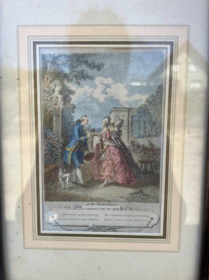 Duo de gravures – La Promenade du matin et La Promenade du soir