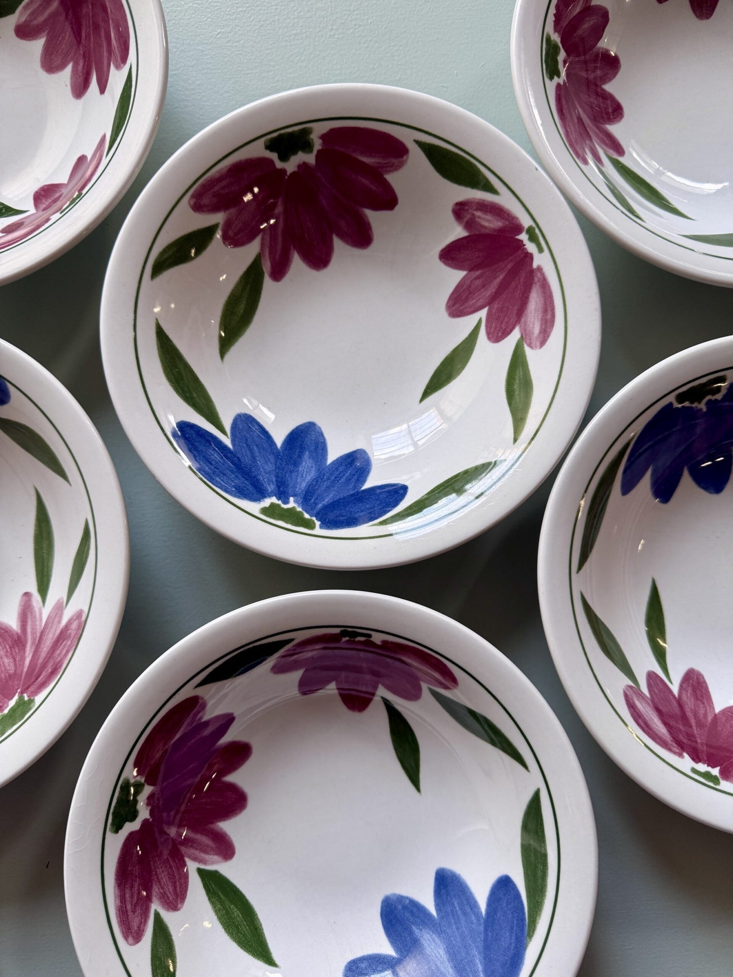 Coupelles en faience motifs floraux - lot de 6