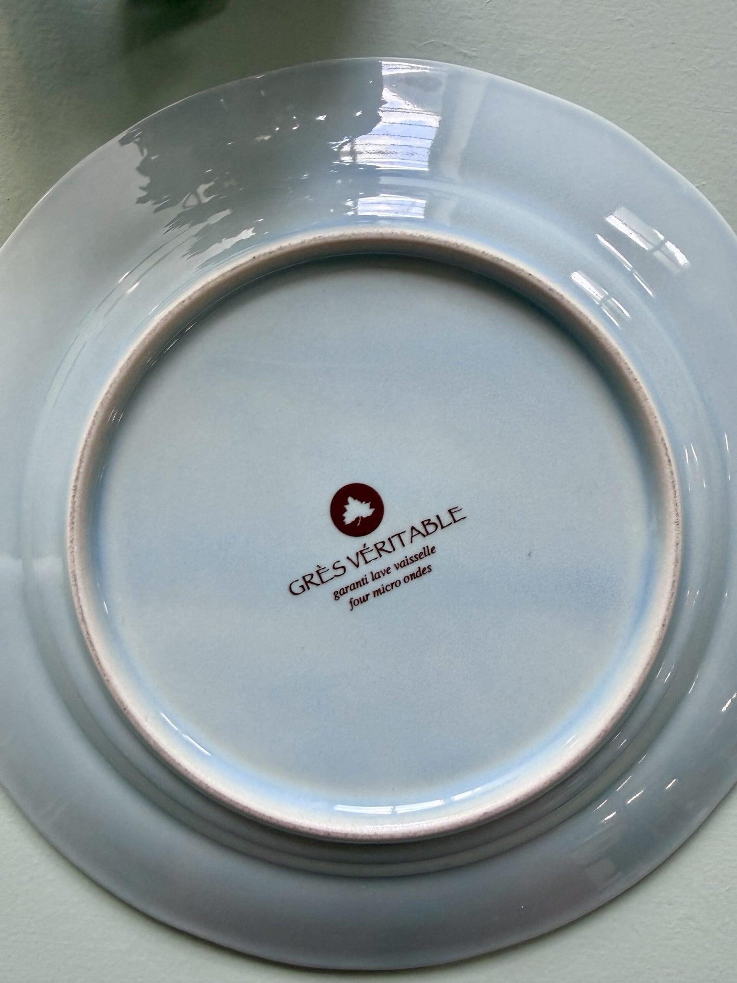 Assiettes chantournées à dessert bleues en grès - lot de 2