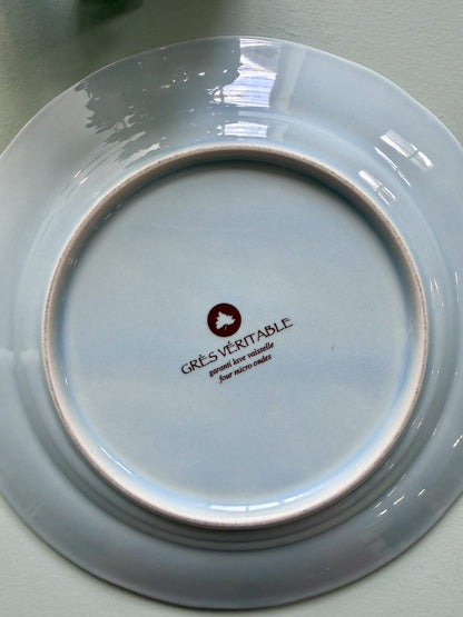 Assiettes chantournées à dessert bleues en grès - lot de 2